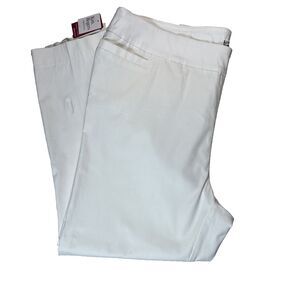 Kim Rogers Womens Pull-On Pants Plus Size 24WA Solid White Tummy Control NWT